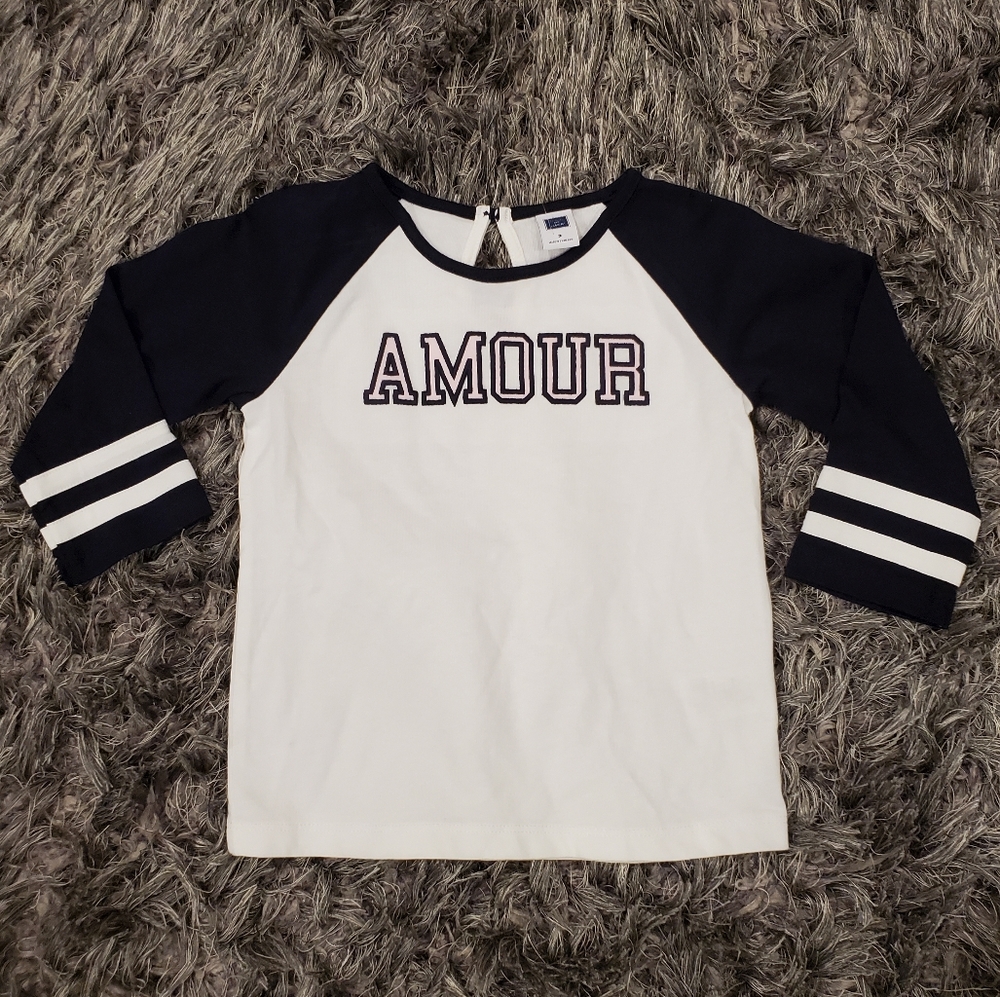 NWOT Girl's Janie and Jack Amour Raglan Shirt size 3